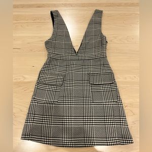 XS/S Mini Plaid Black + White Dress